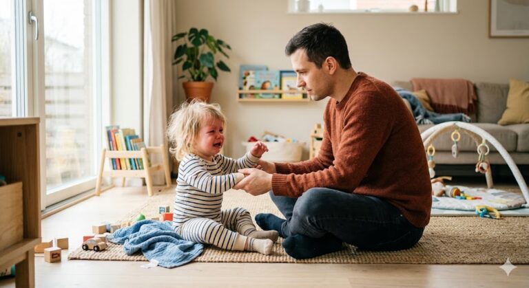 Child expressing big feelings with parent offering comfort