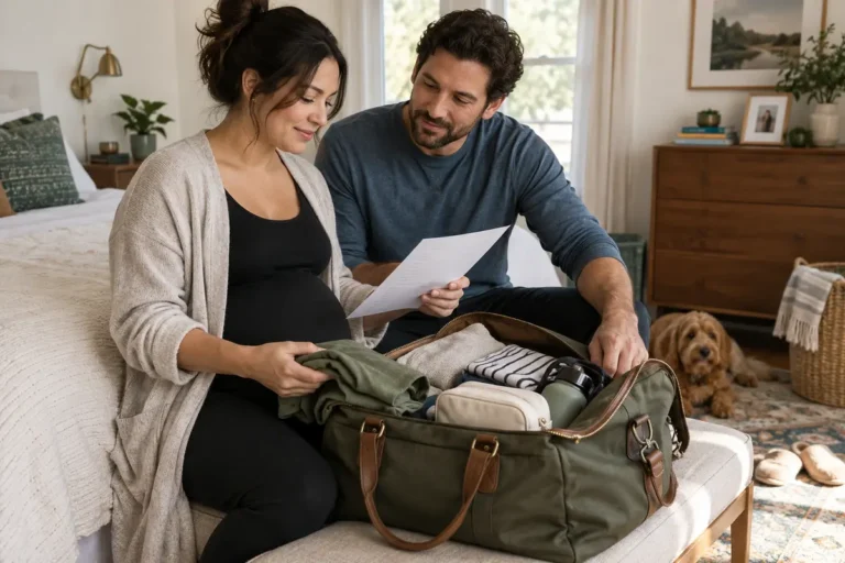 Organized hospital bag with practical birth essentials ready for delivery